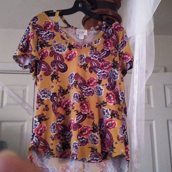 Blouse mustard w flowers - Picture 4 of 4